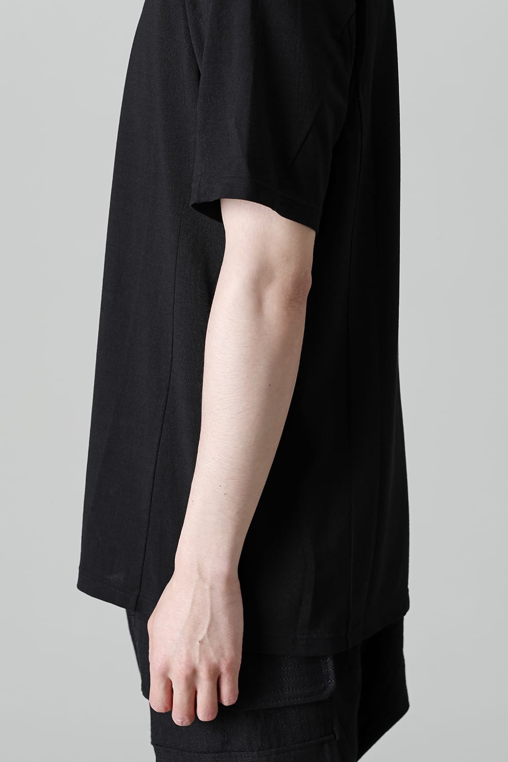 Short sleeve japanese paper jersey charcoal dyed  Black