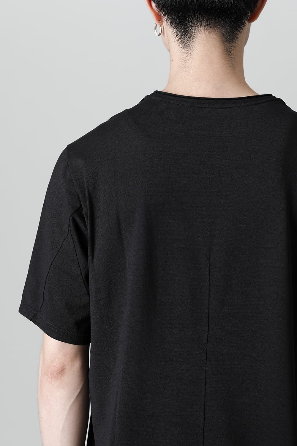 Short sleeve japanese paper jersey charcoal dyed  Black