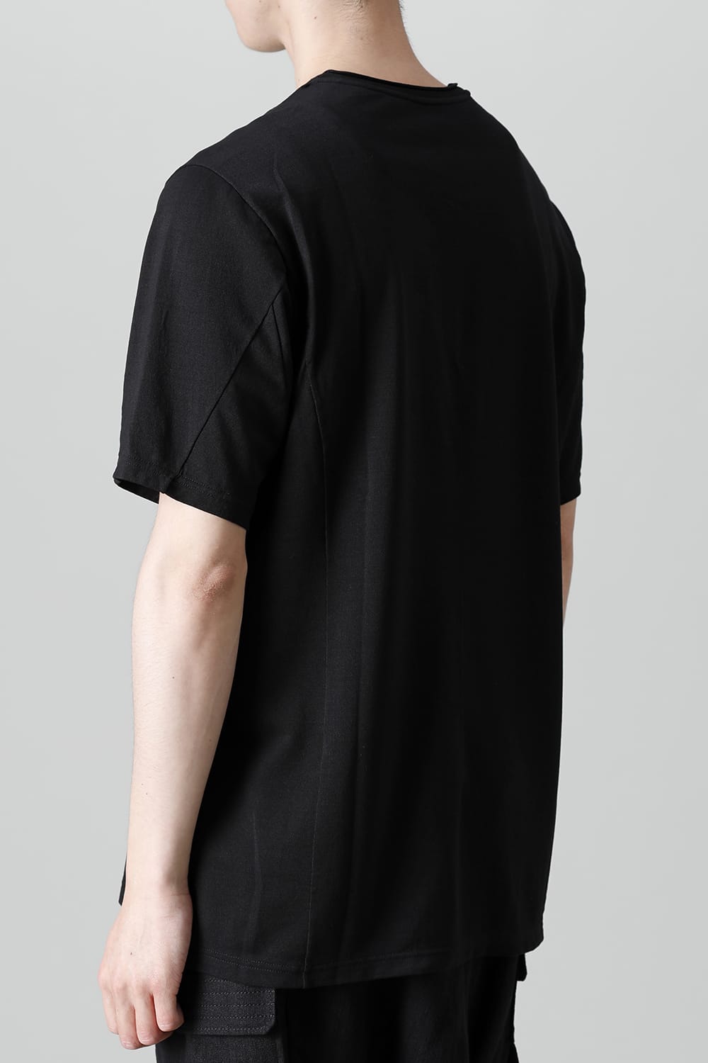 Short sleeve japanese paper jersey charcoal dyed  Black