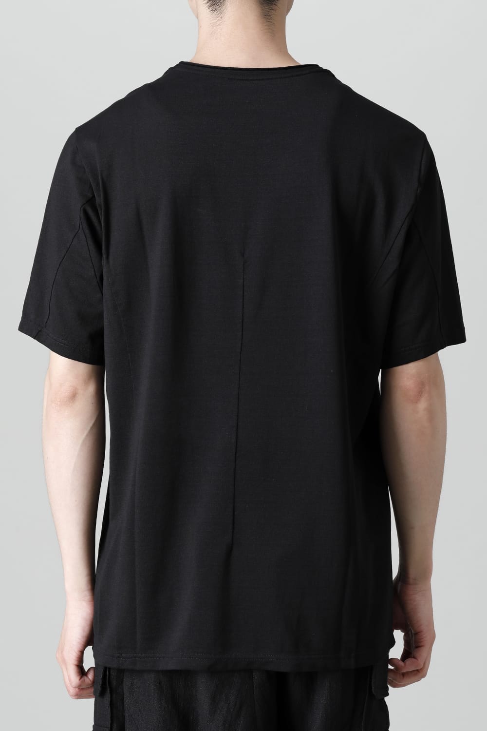 Short sleeve japanese paper jersey charcoal dyed  Black