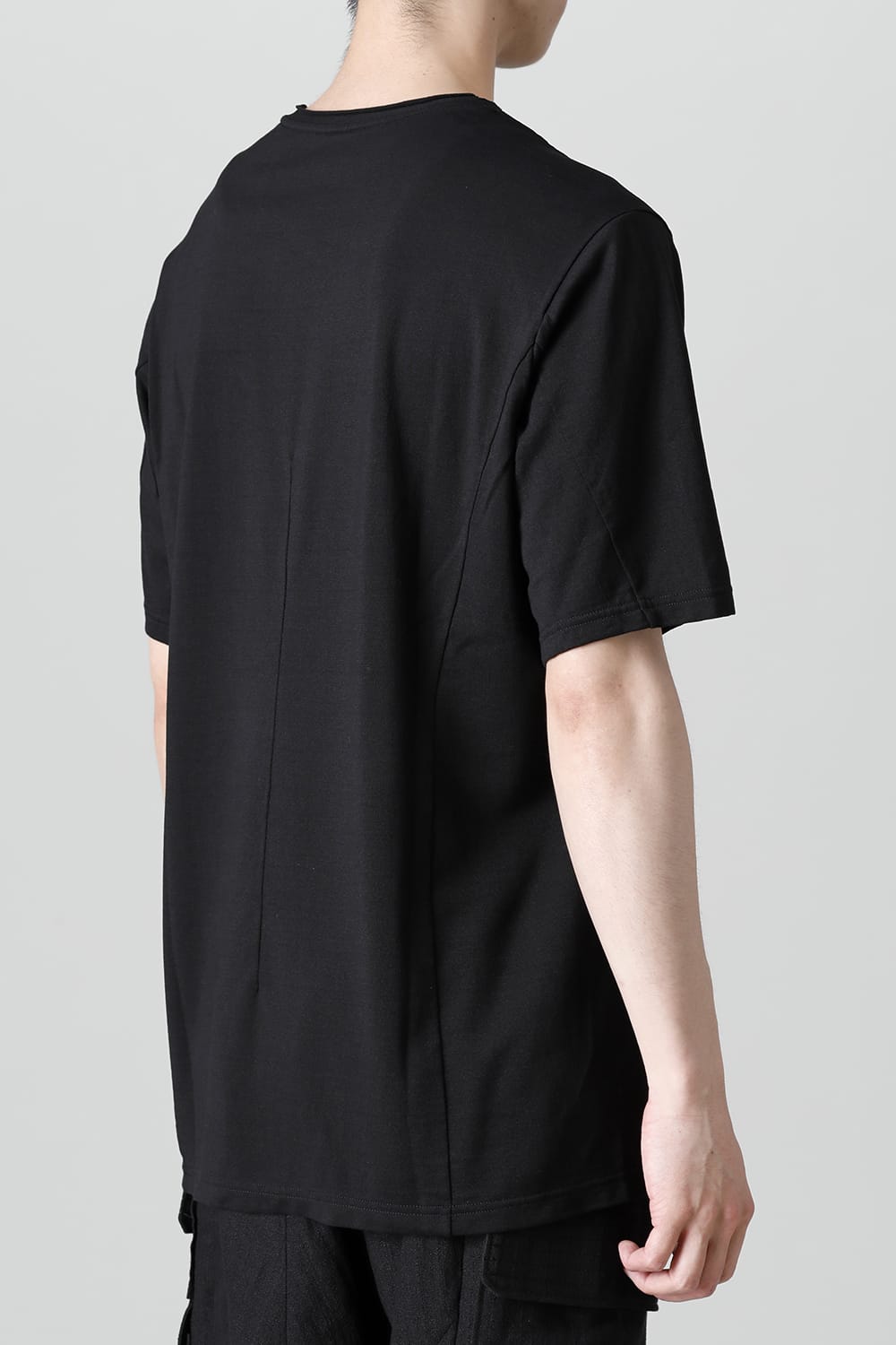 Short sleeve japanese paper jersey charcoal dyed  Black