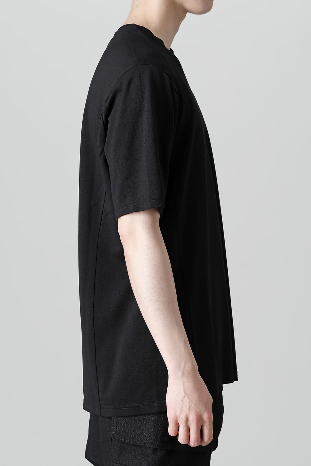 Short sleeve japanese paper jersey charcoal dyed  Black