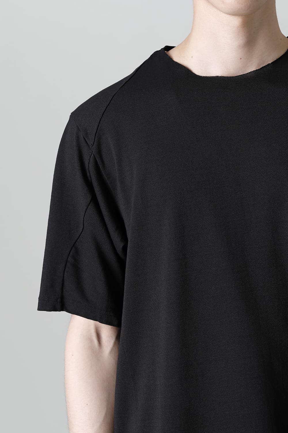 Short sleeve japanese paper jersey charcoal dyed  Black