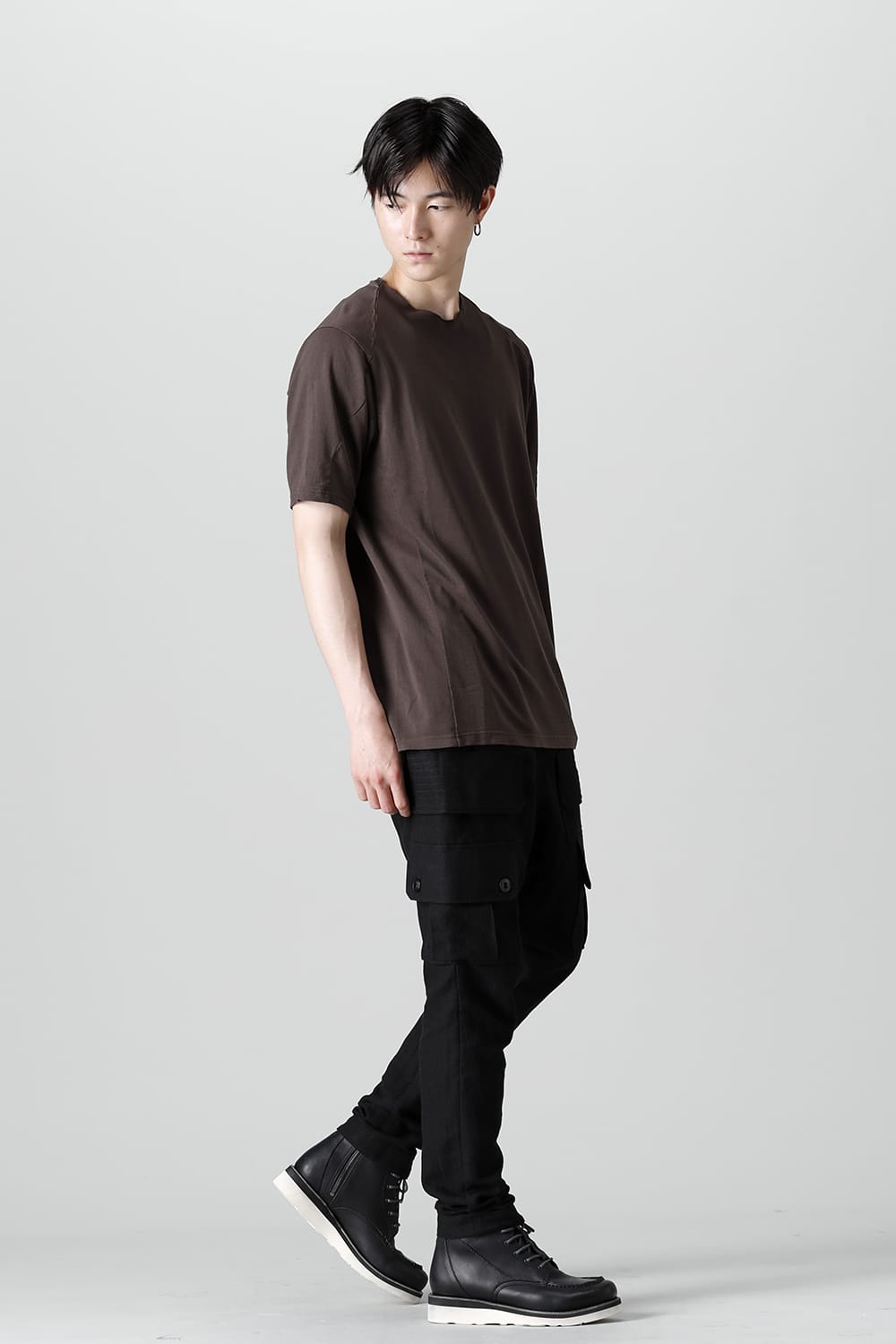 Short sleeve japanese paper jersey charcoal dyed  Charcoal