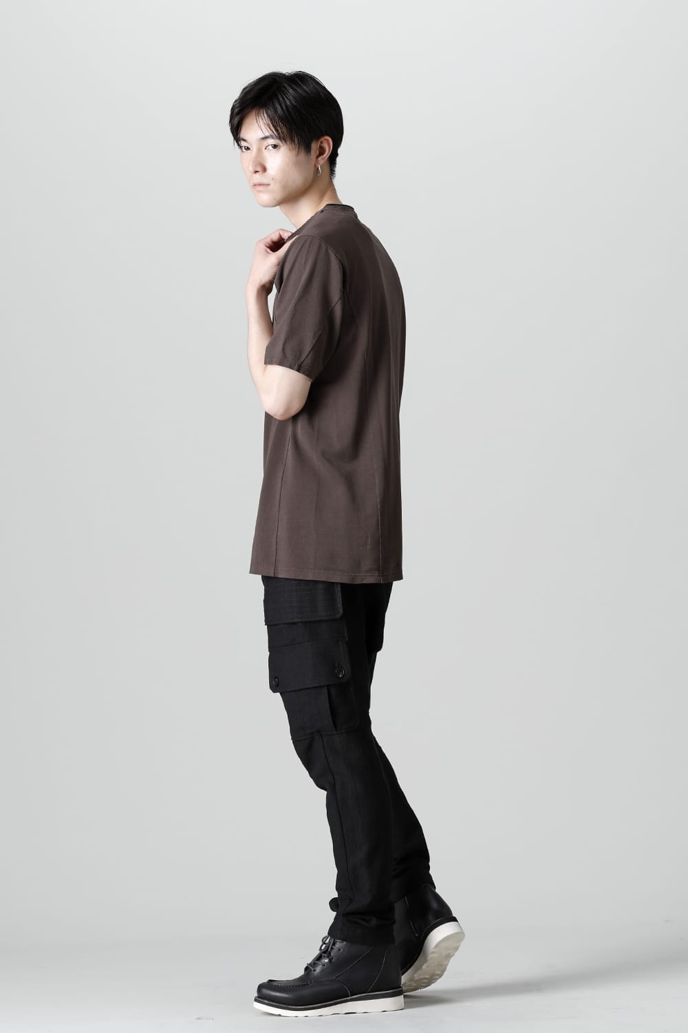 Short sleeve japanese paper jersey charcoal dyed  Charcoal