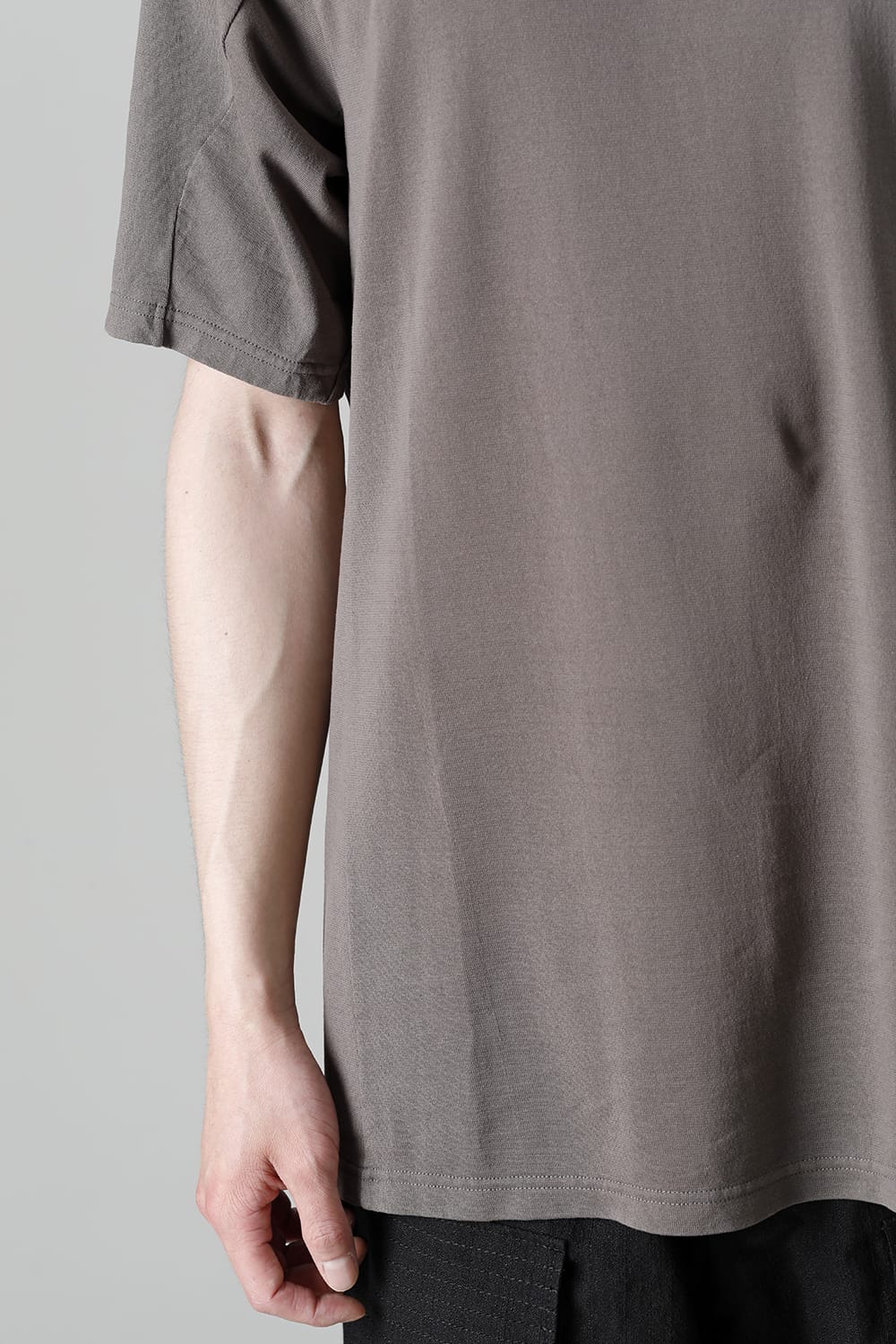 Short sleeve japanese paper jersey charcoal dyed  Light Gray