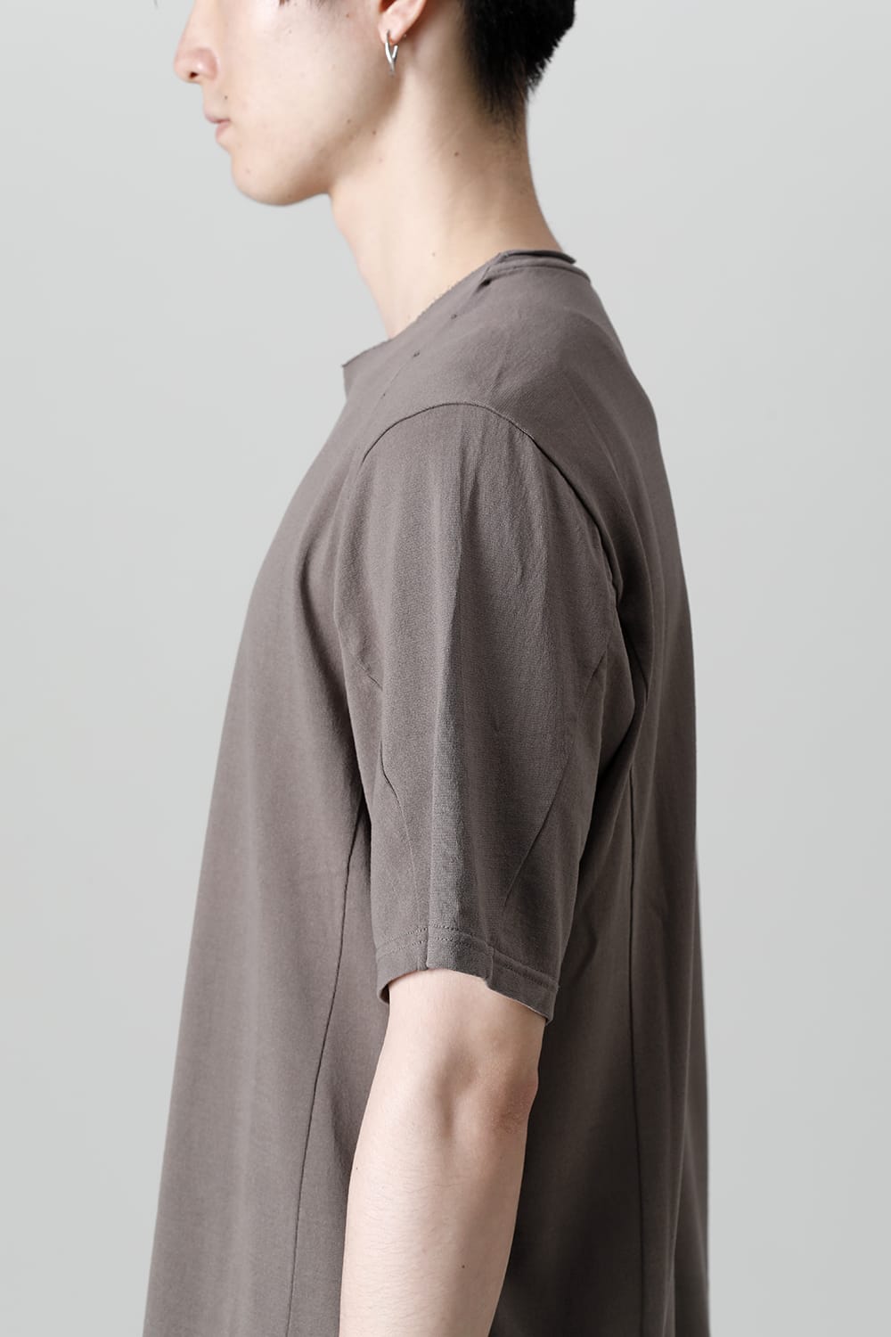 Short sleeve japanese paper jersey charcoal dyed  Light Gray