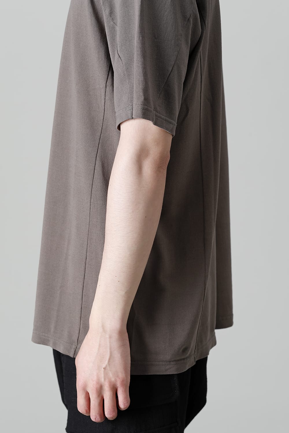 Short sleeve japanese paper jersey charcoal dyed  Light Gray