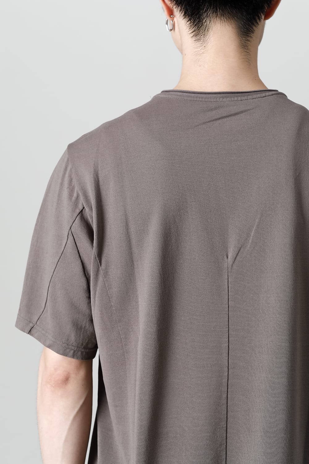 Short sleeve japanese paper jersey charcoal dyed  Light Gray