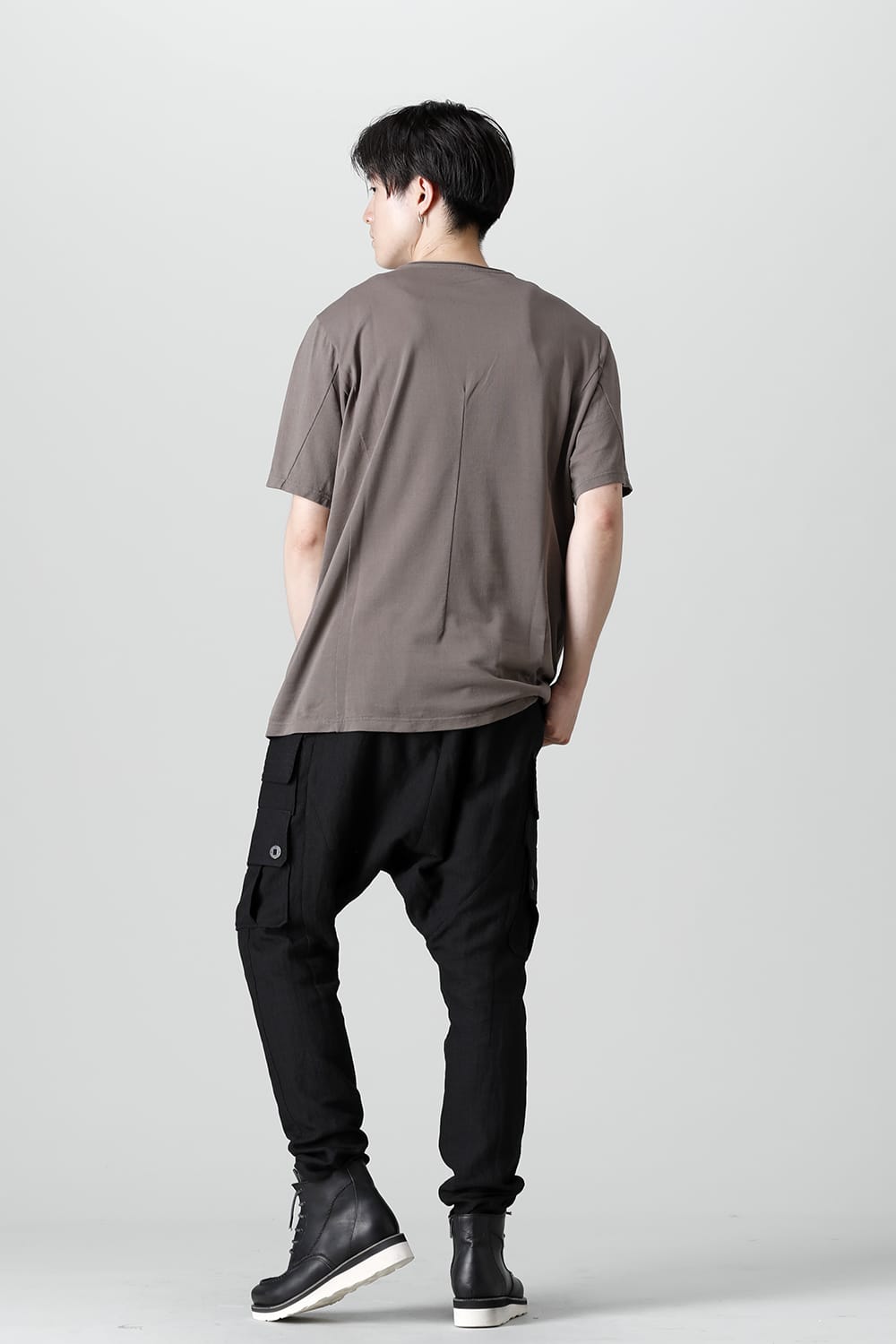 Short sleeve japanese paper jersey charcoal dyed  Light Gray