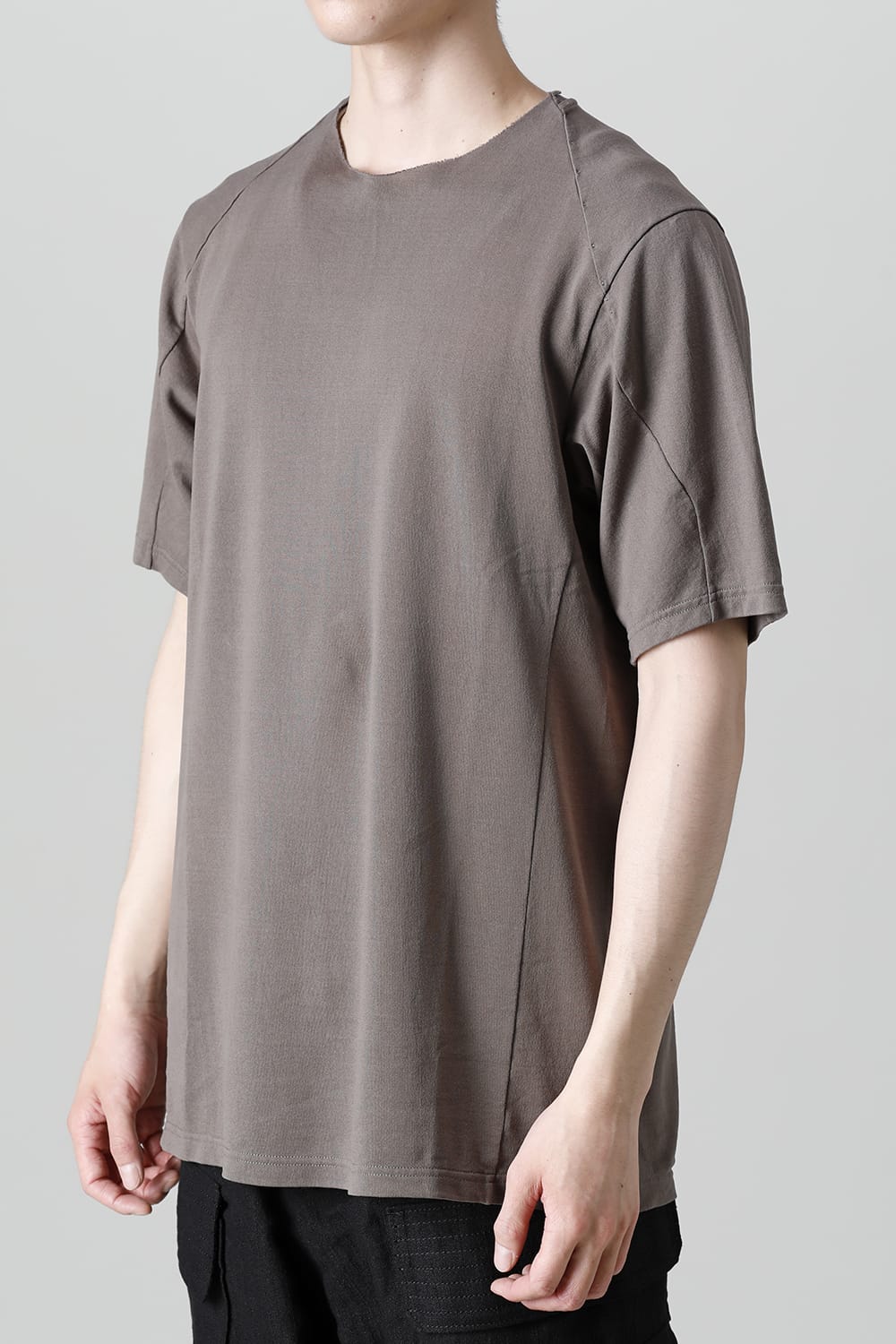 Short sleeve japanese paper jersey charcoal dyed  Light Gray