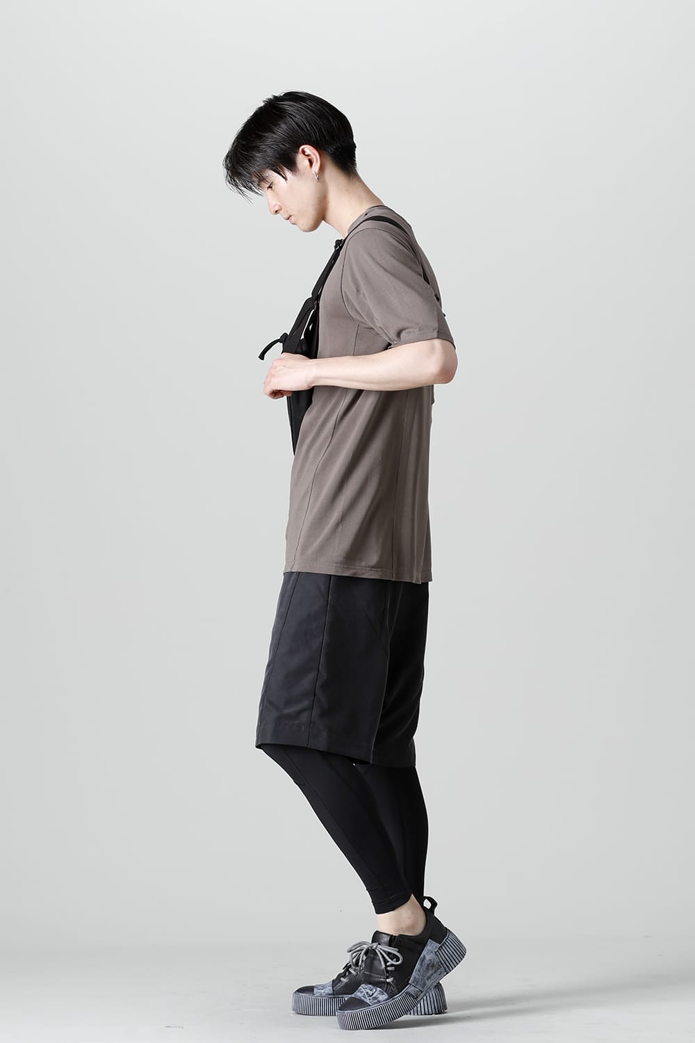 Short sleeve japanese paper jersey charcoal dyed  Light Gray