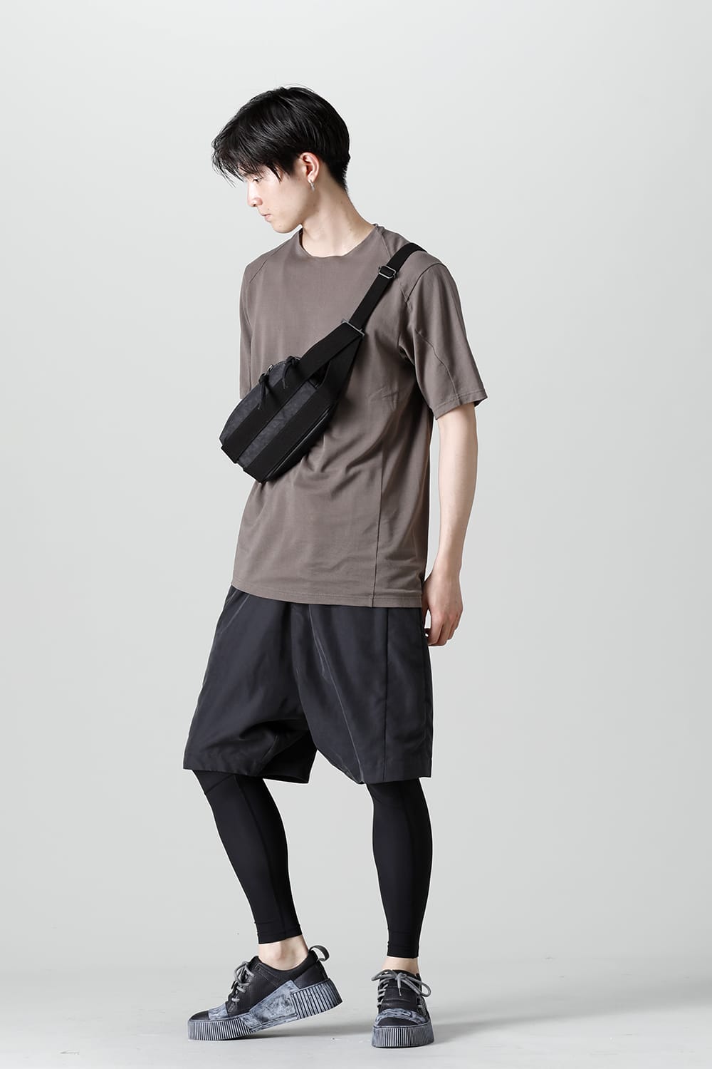 Short sleeve japanese paper jersey charcoal dyed  Light Gray