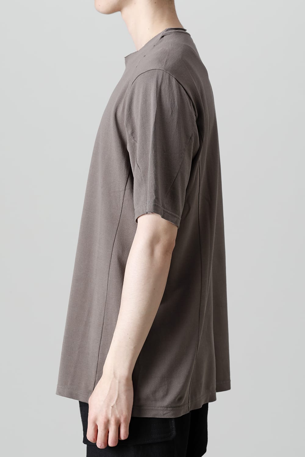 Short sleeve japanese paper jersey charcoal dyed  Light Gray