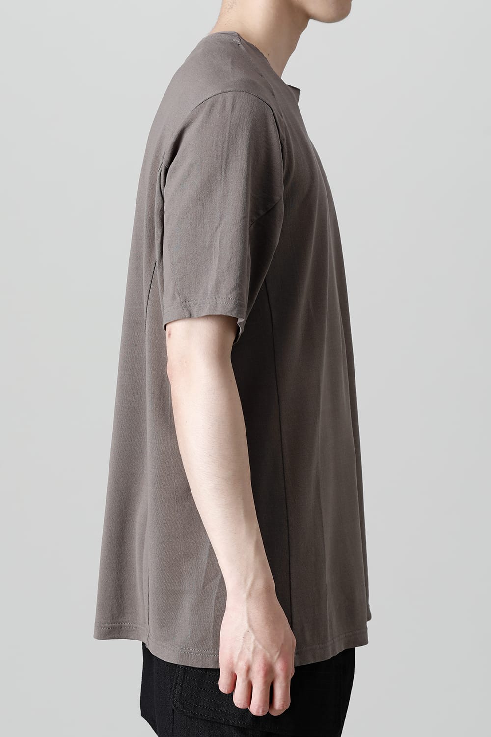 Short sleeve japanese paper jersey charcoal dyed  Light Gray