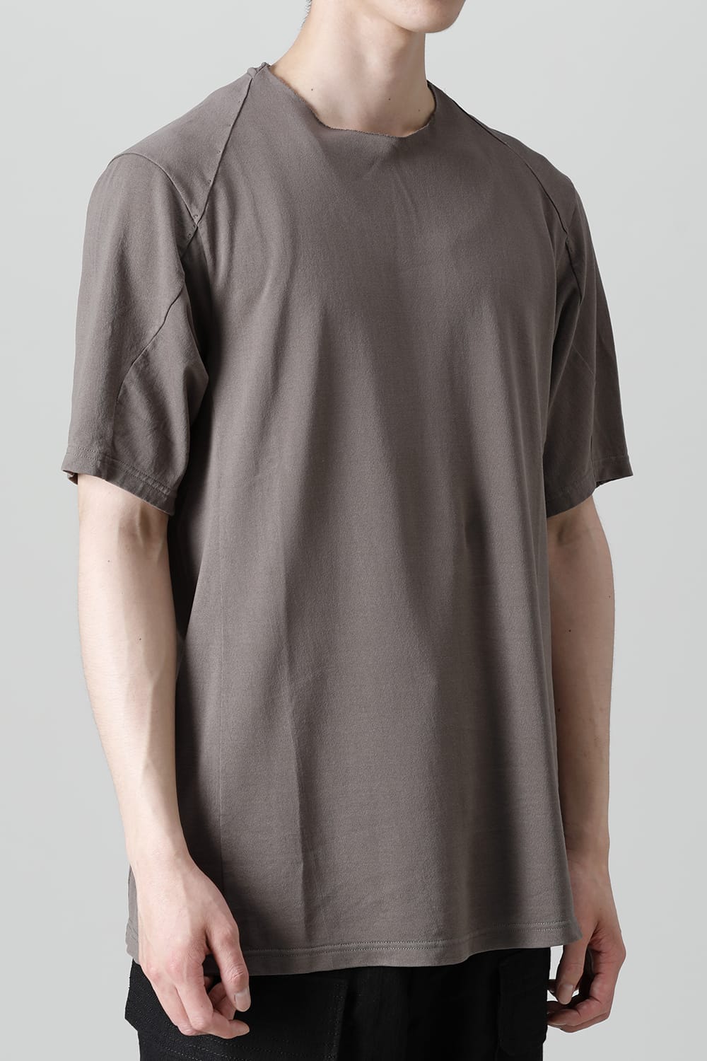 Short sleeve japanese paper jersey charcoal dyed  Light Gray