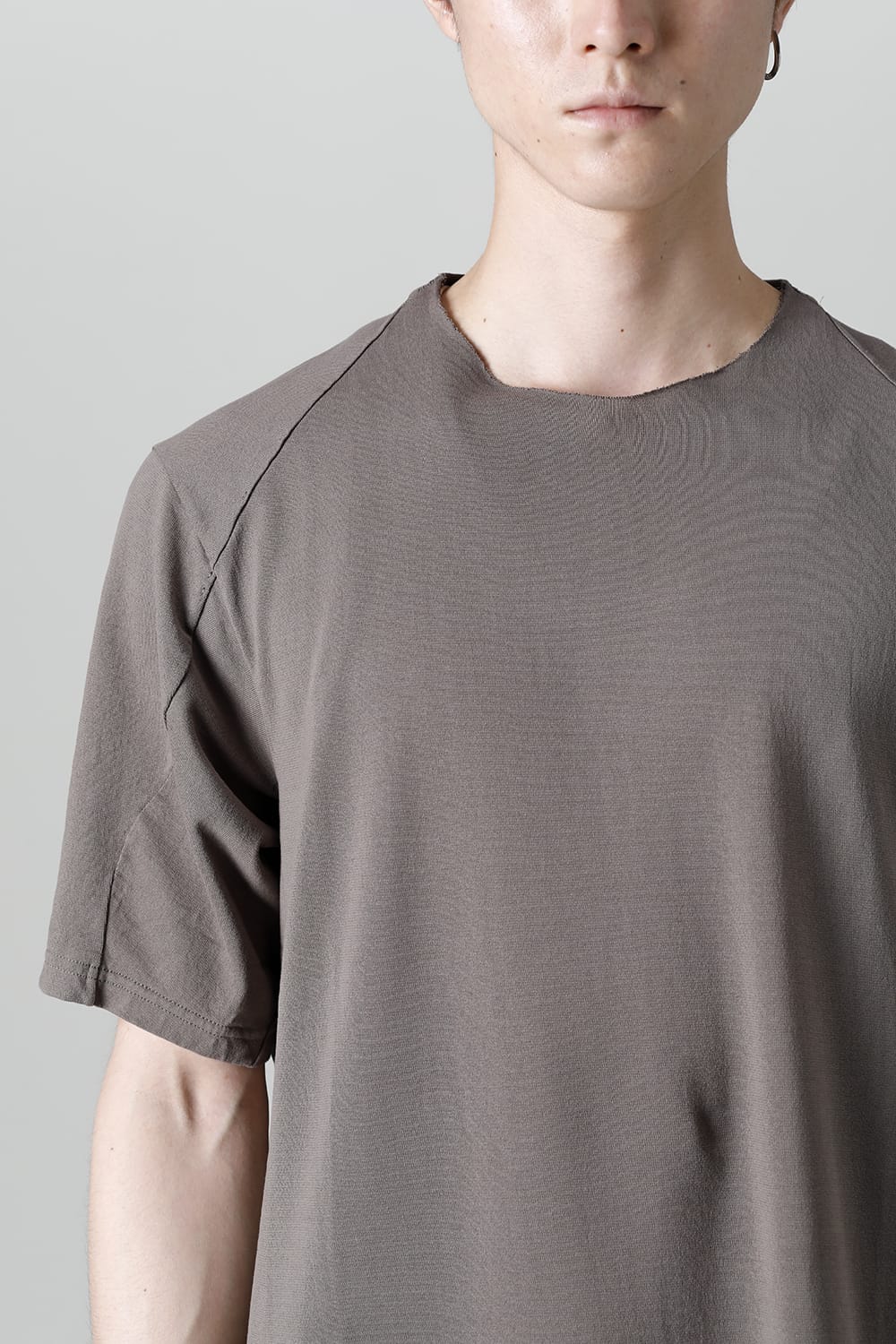 Short sleeve japanese paper jersey charcoal dyed  Light Gray