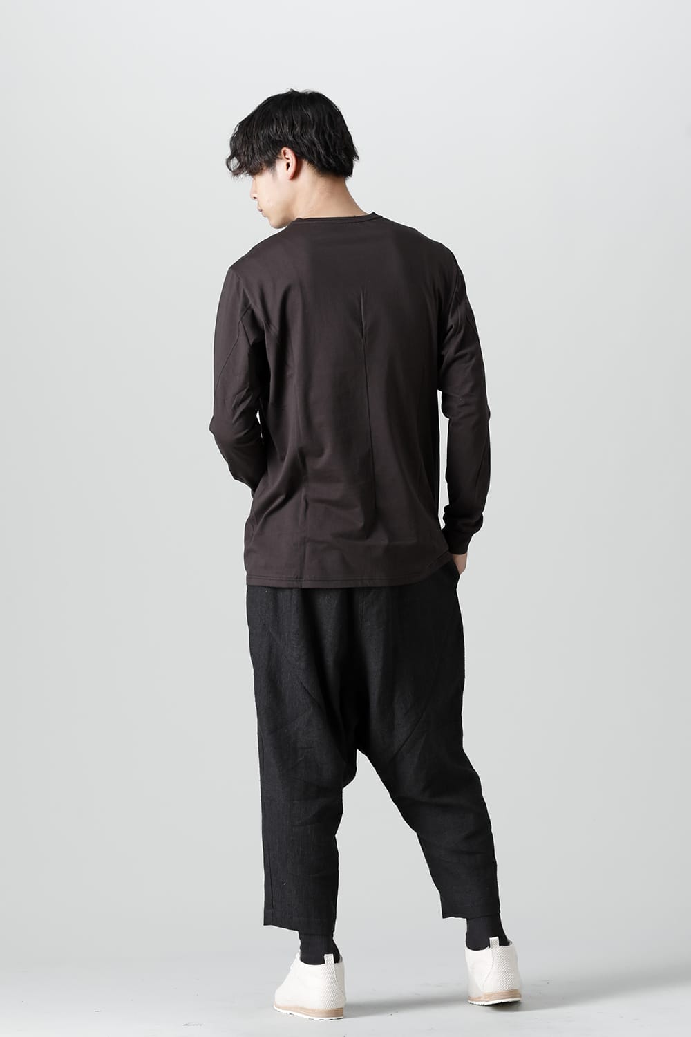 Long sleeve japanese paper jersey charcoal dyed  Charcoal