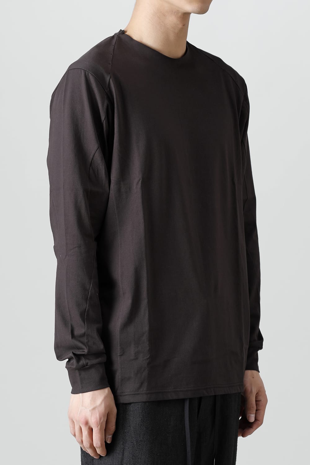 Long sleeve japanese paper jersey charcoal dyed  Charcoal