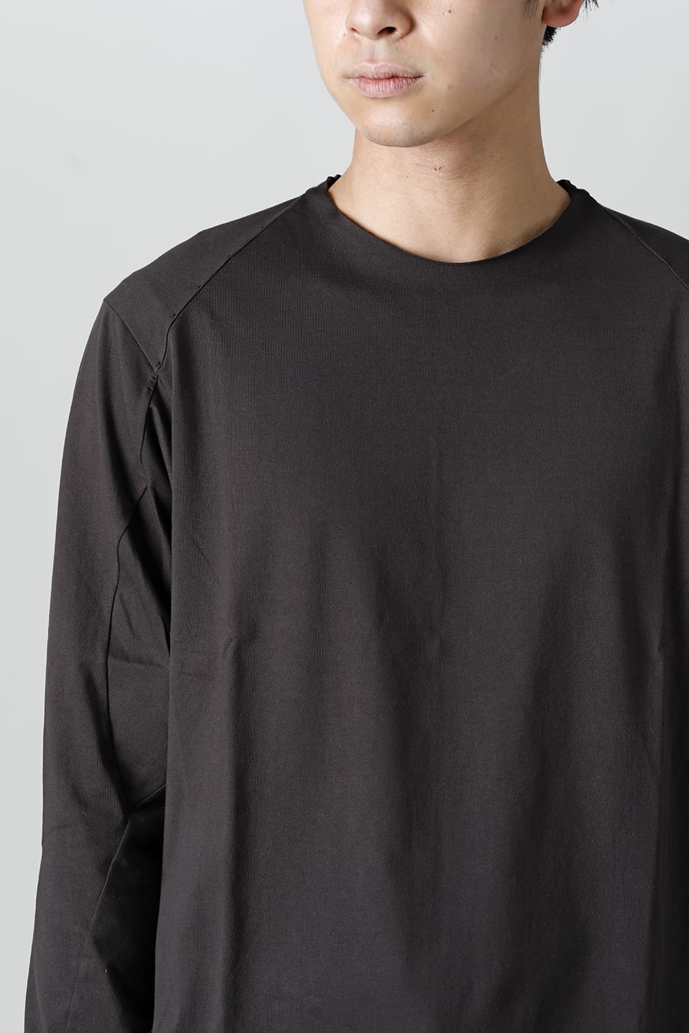 Long sleeve japanese paper jersey charcoal dyed  Charcoal