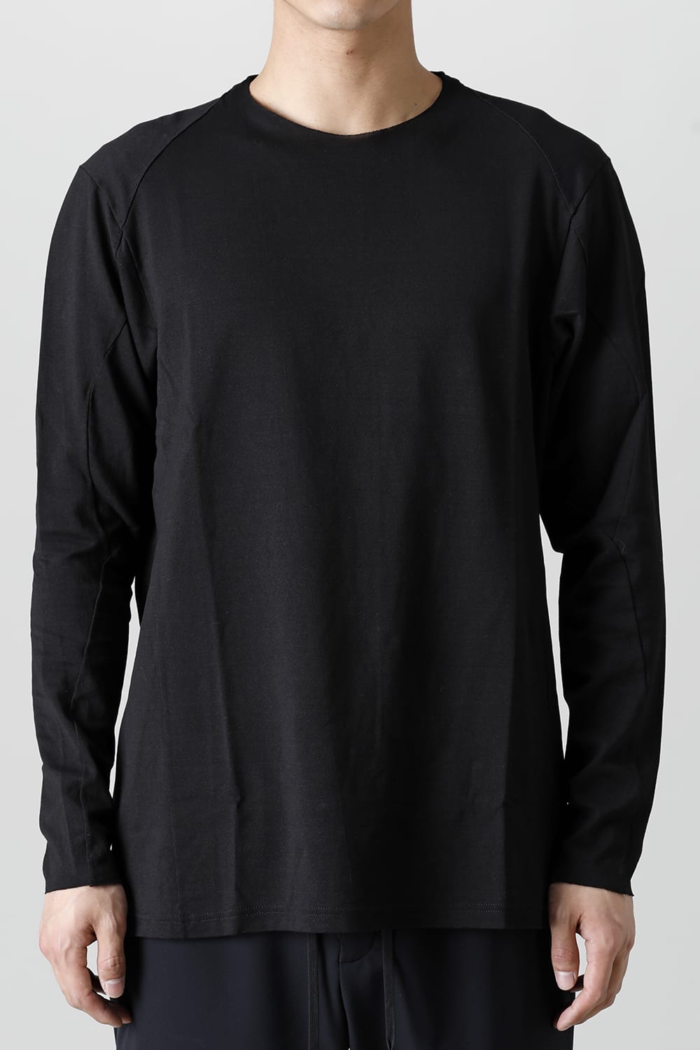 Long sleeve japanese paper jersey charcoal dyed  Black