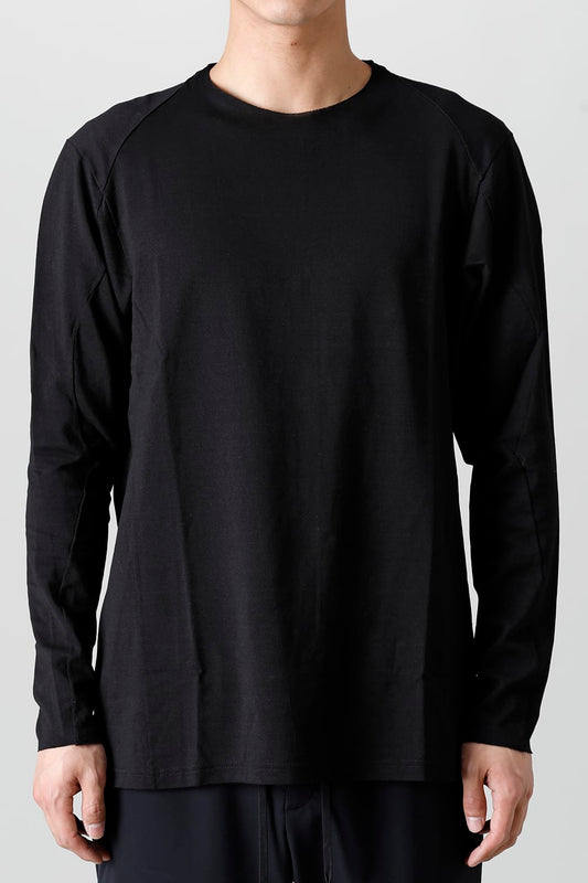 Long sleeve japanese paper jersey charcoal dyed  Black