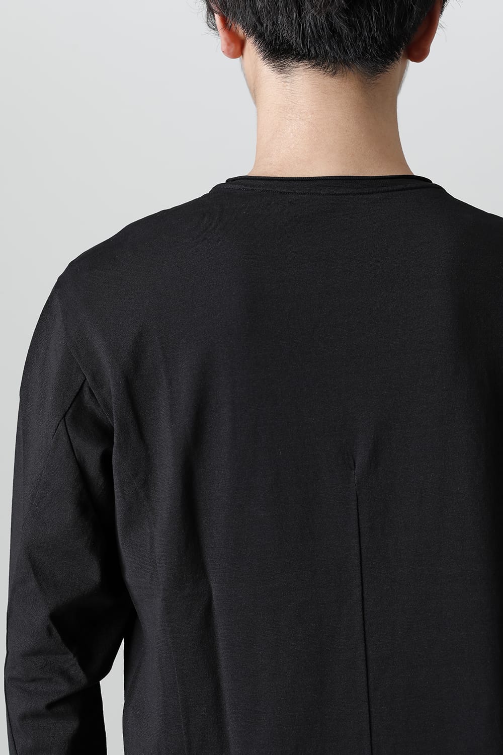 Long sleeve japanese paper jersey charcoal dyed  Black