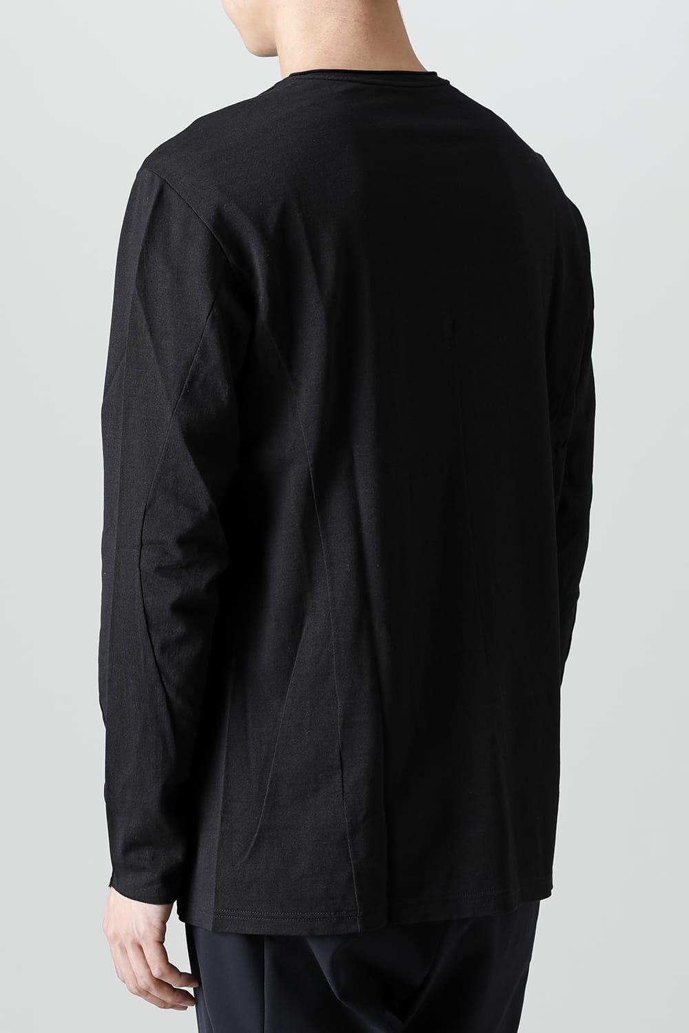 Long sleeve japanese paper jersey charcoal dyed  Black
