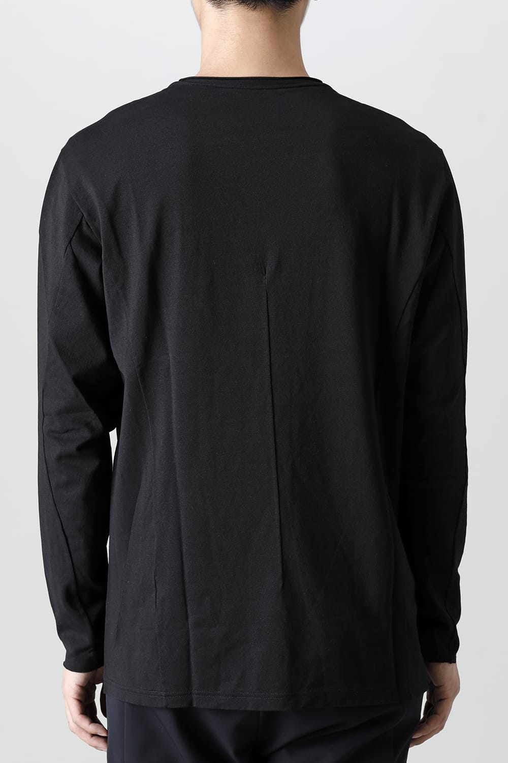 Long sleeve japanese paper jersey charcoal dyed  Black