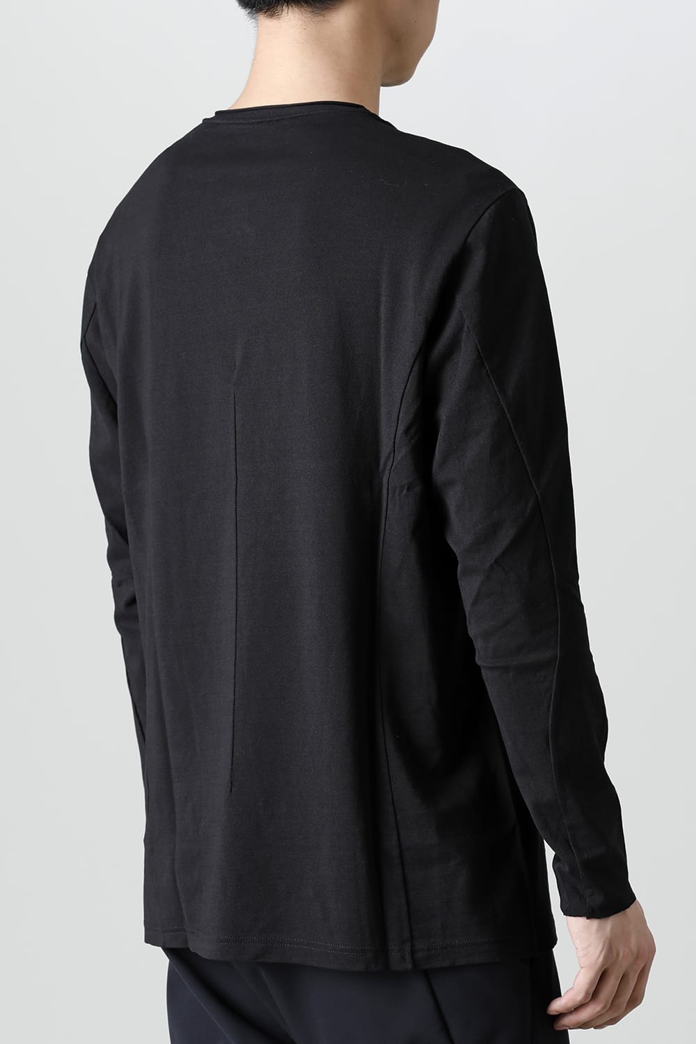 Long sleeve japanese paper jersey charcoal dyed  Black