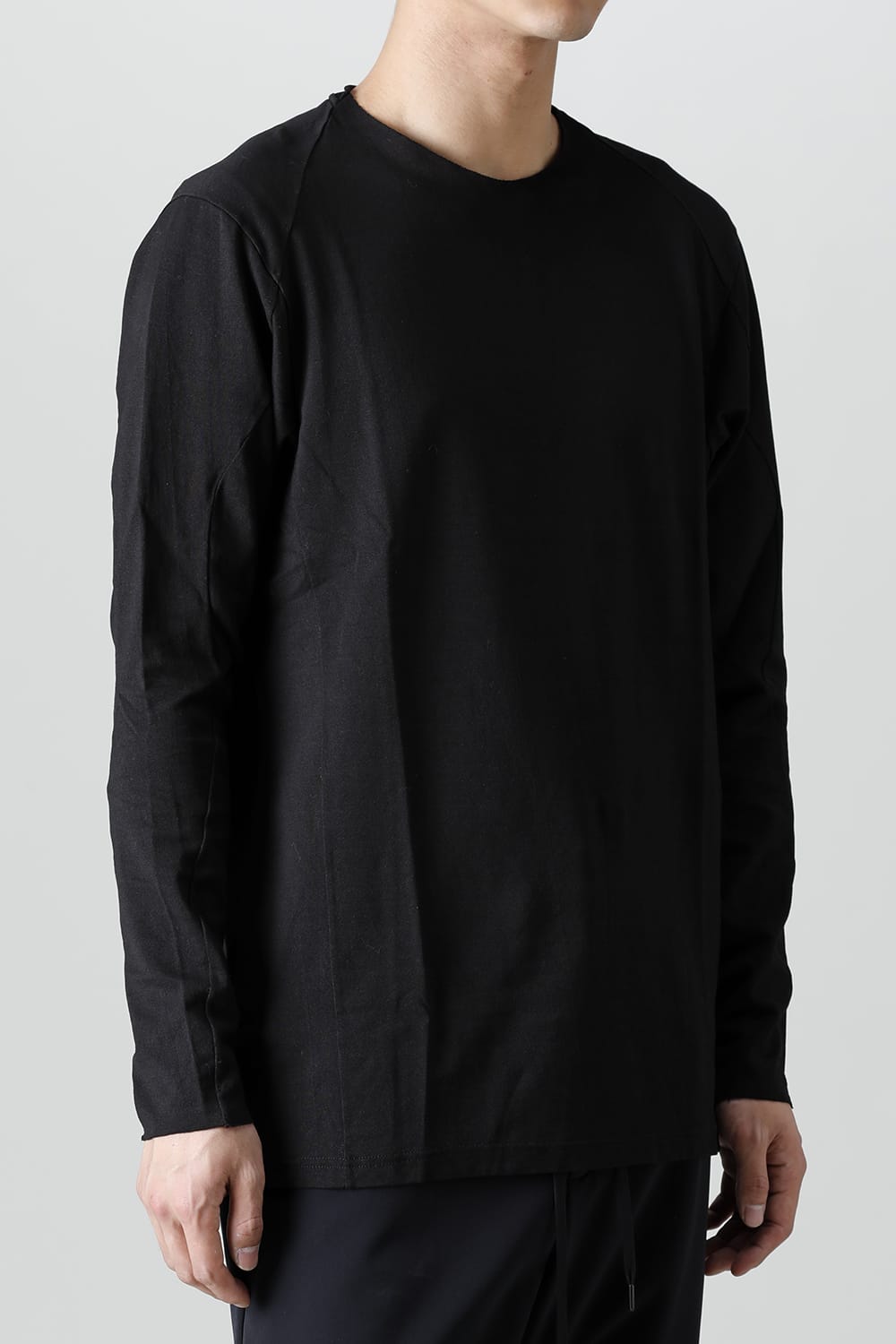 Long sleeve japanese paper jersey charcoal dyed  Black