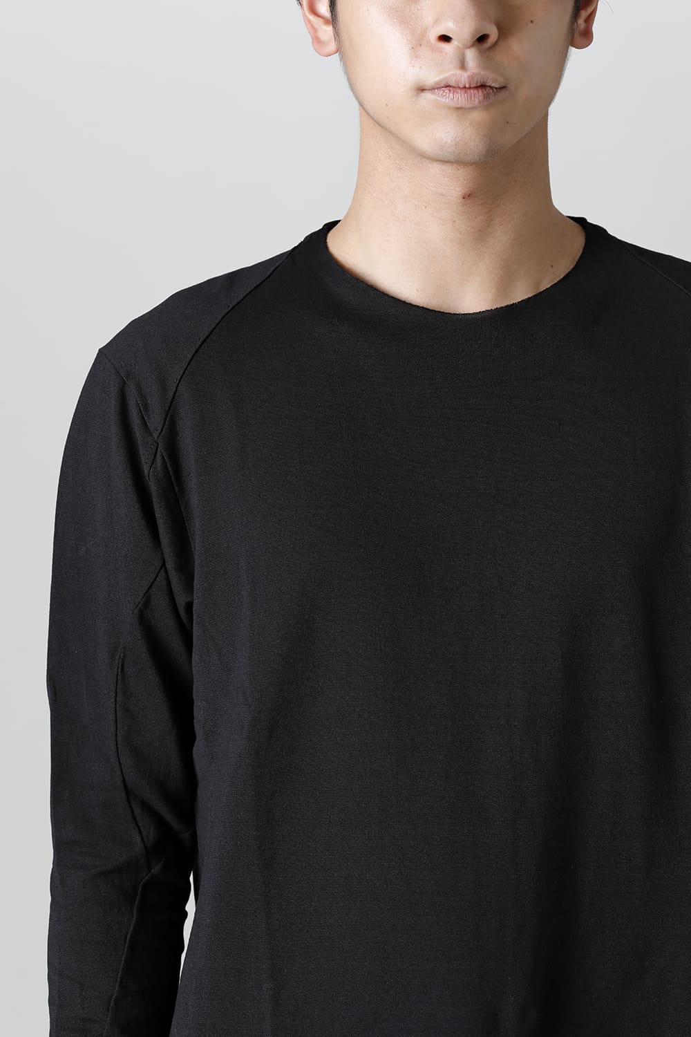 Long sleeve japanese paper jersey charcoal dyed  Black