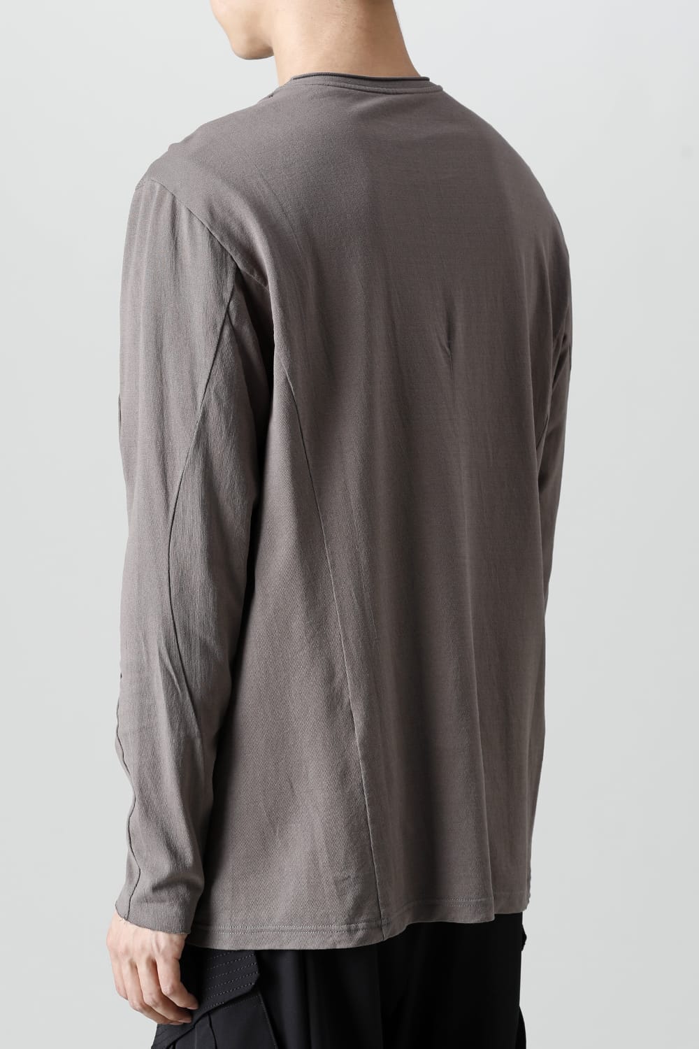 ロングスリーブ 和紙ジャージー チャコールダイ  ライトグレー