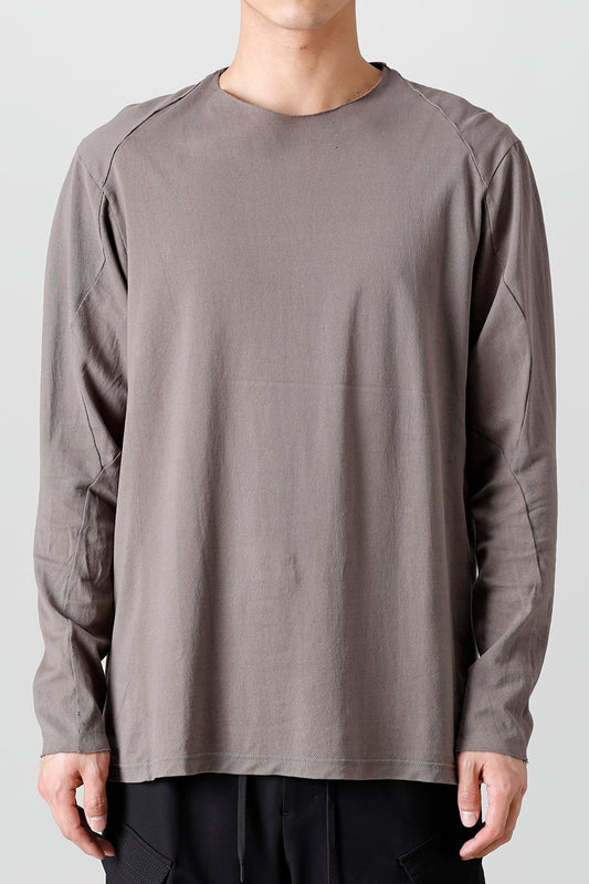 ロングスリーブ 和紙ジャージー チャコールダイ  ライトグレー