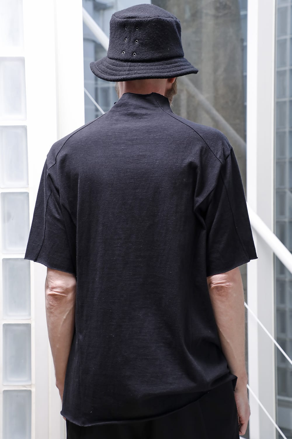 Short sleeve cotton jersey Black