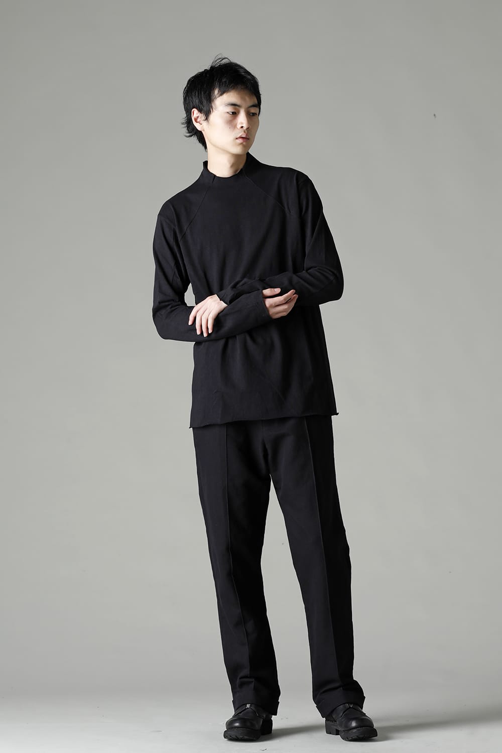 Long sleeve cotton jersey Black