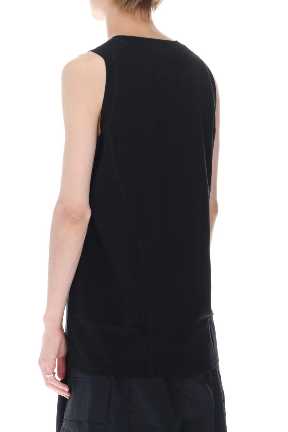 Tank top egyptian cotton interlock jersey (SUVIN) Black