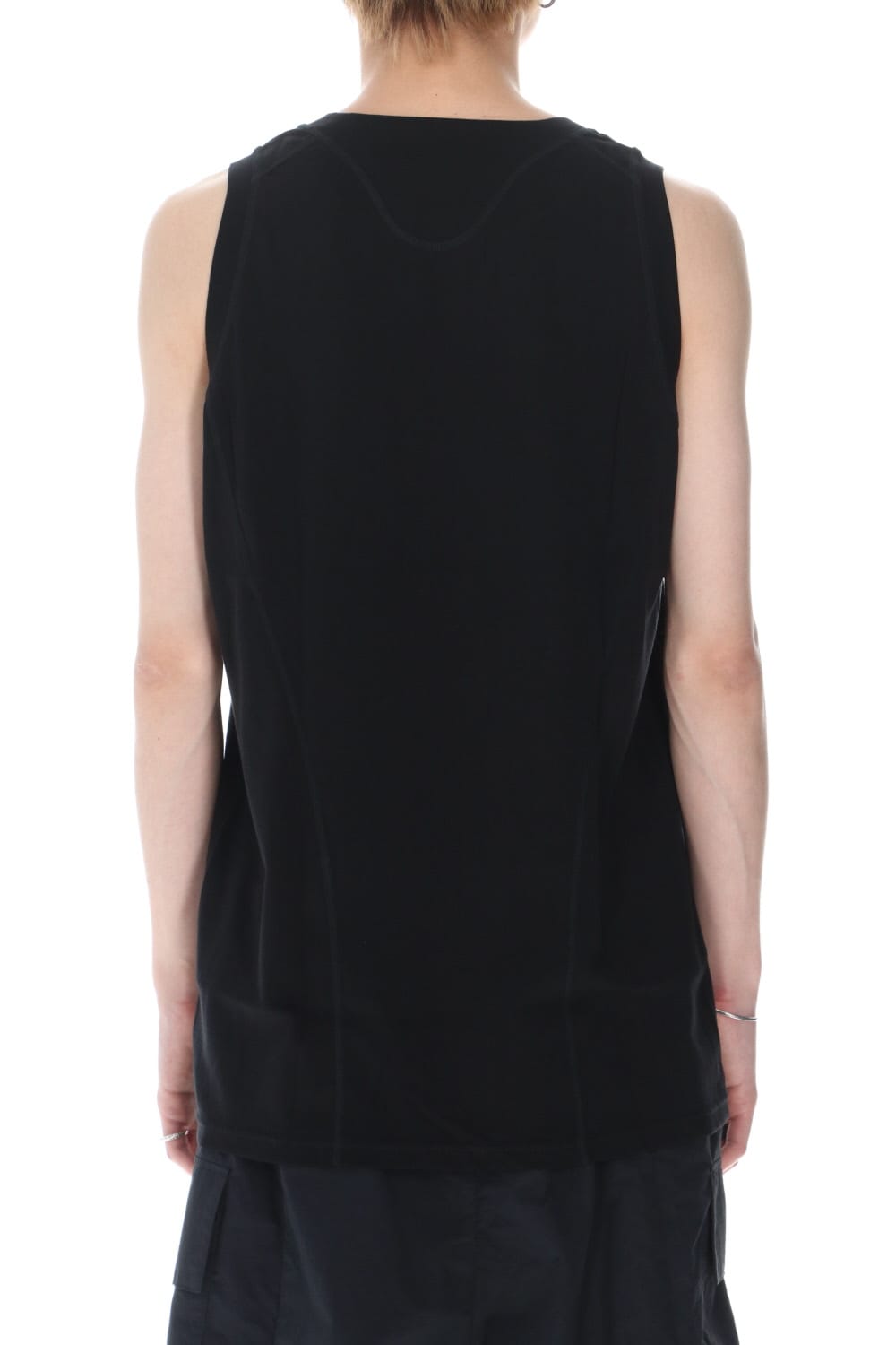 Tank top egyptian cotton interlock jersey (SUVIN) Black