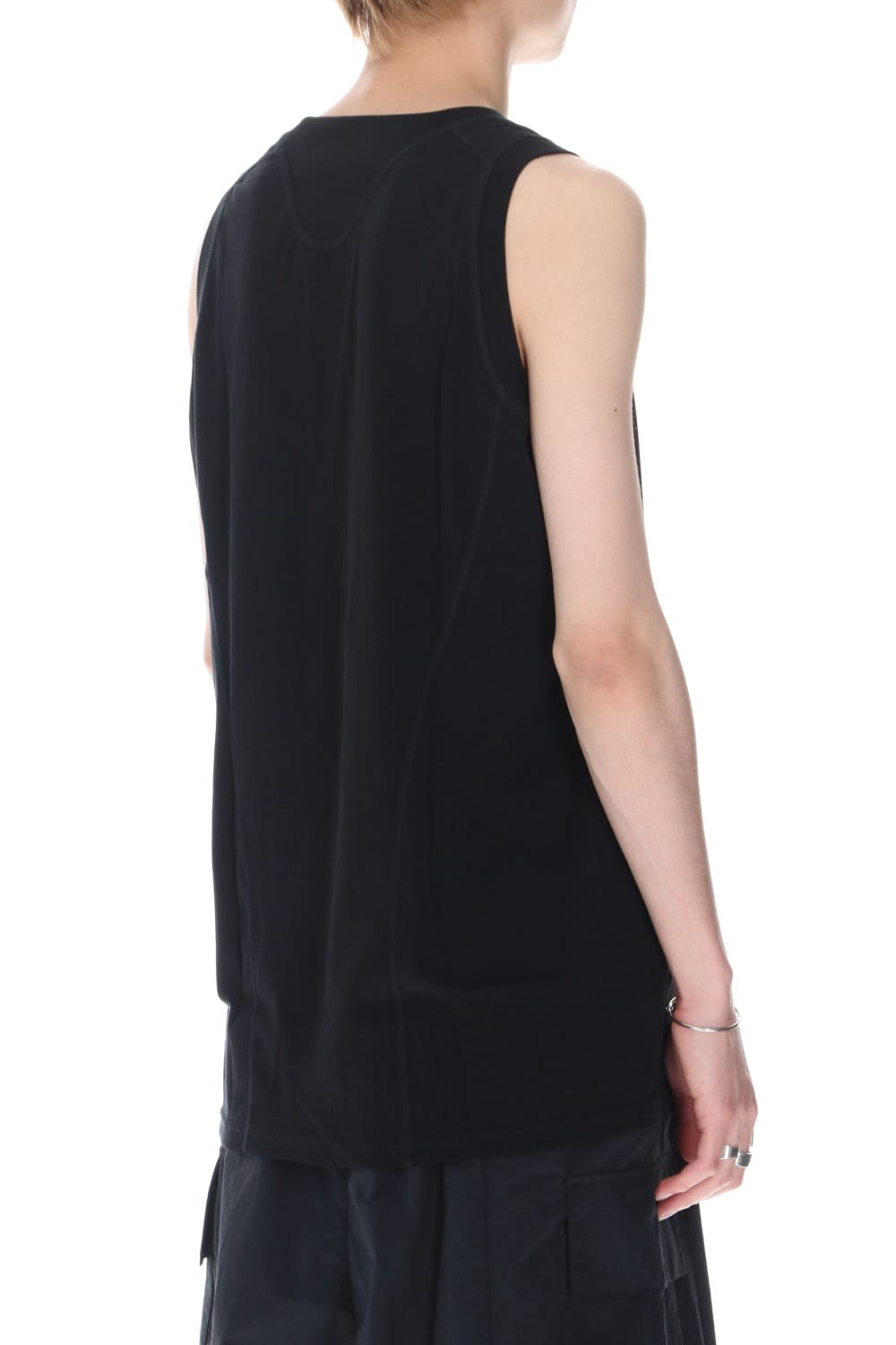 Tank top egyptian cotton interlock jersey (SUVIN) Black