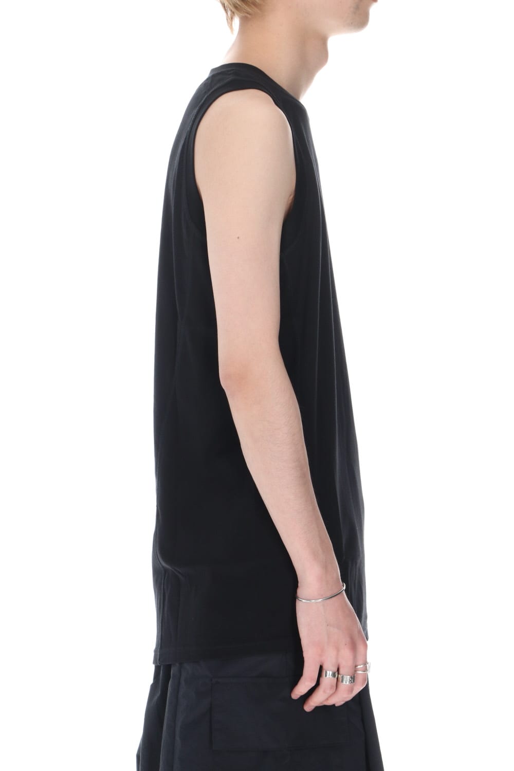 Tank top egyptian cotton interlock jersey (SUVIN) Black