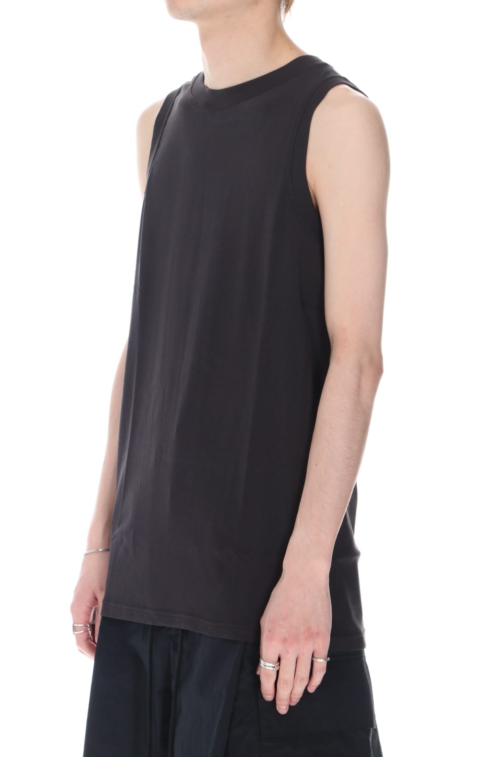 Tank top egyptian cotton interlock jersey (SUVIN) Charcoal