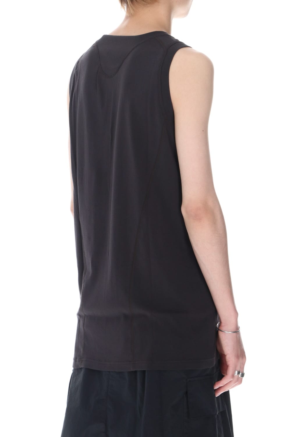 Tank top egyptian cotton interlock jersey (SUVIN) Charcoal