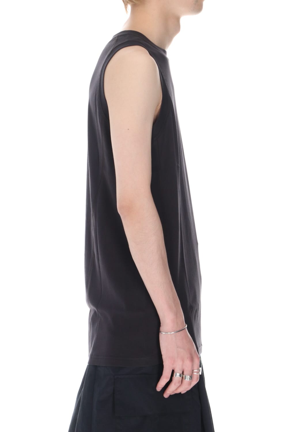 Tank top egyptian cotton interlock jersey (SUVIN) Charcoal