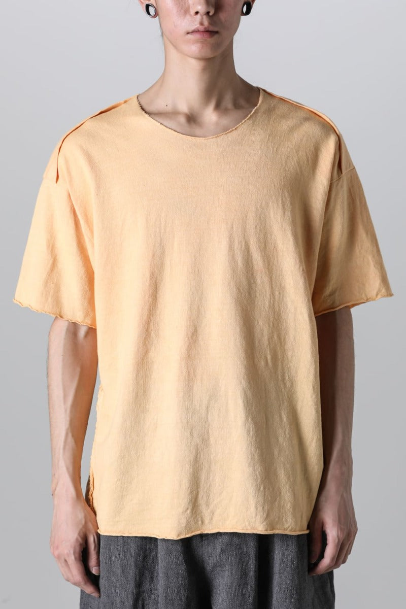 Cotton Washed Jersey One-Piece Pattern S/S T-Shirts Mustard Orange