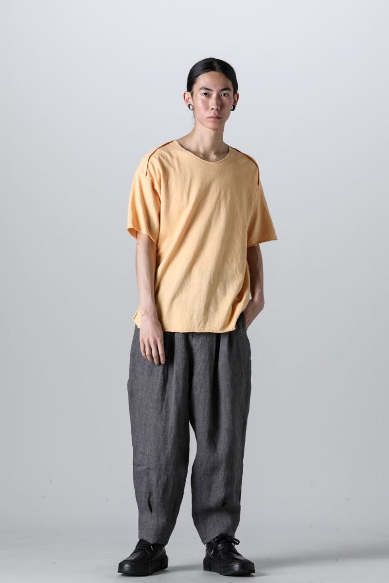 Cotton Washed Jersey One-Piece Pattern S/S T-Shirts Mustard Orange