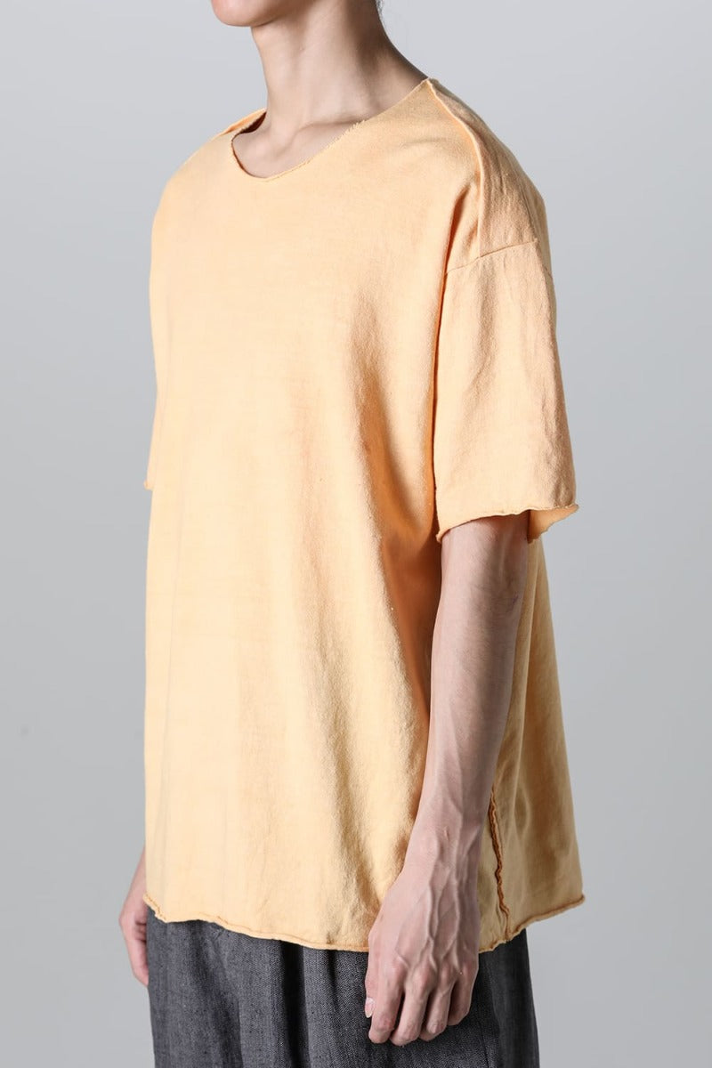 Cotton Washed Jersey One-Piece Pattern S/S T-Shirts Mustard Orange