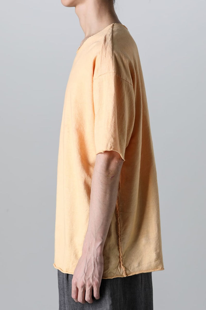 Cotton Washed Jersey One-Piece Pattern S/S T-Shirts Mustard Orange