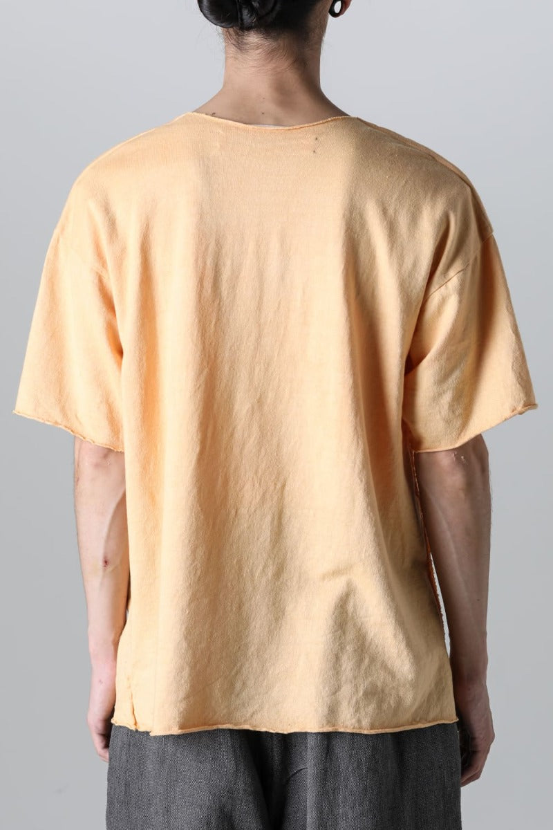 Cotton Washed Jersey One-Piece Pattern S/S T-Shirts Mustard Orange