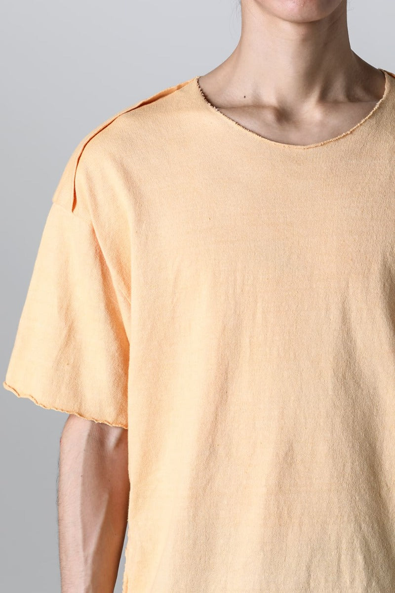 Cotton Washed Jersey One-Piece Pattern S/S T-Shirts Mustard Orange