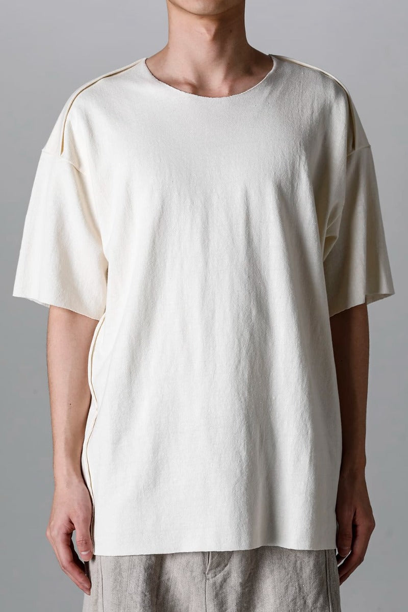 Cotton Washed Jersey One-Piece Pattern S/S T-Shirts Off White